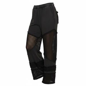POL Black Mesh Panel Pants